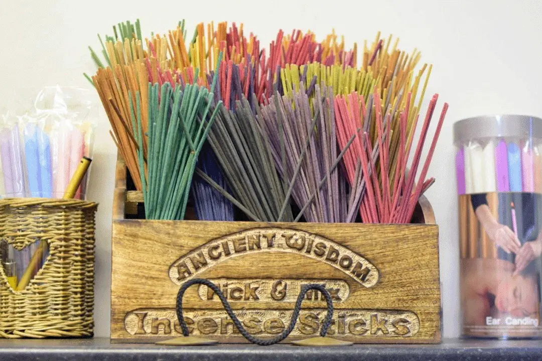 Photo showing selection of colourful incense sticks